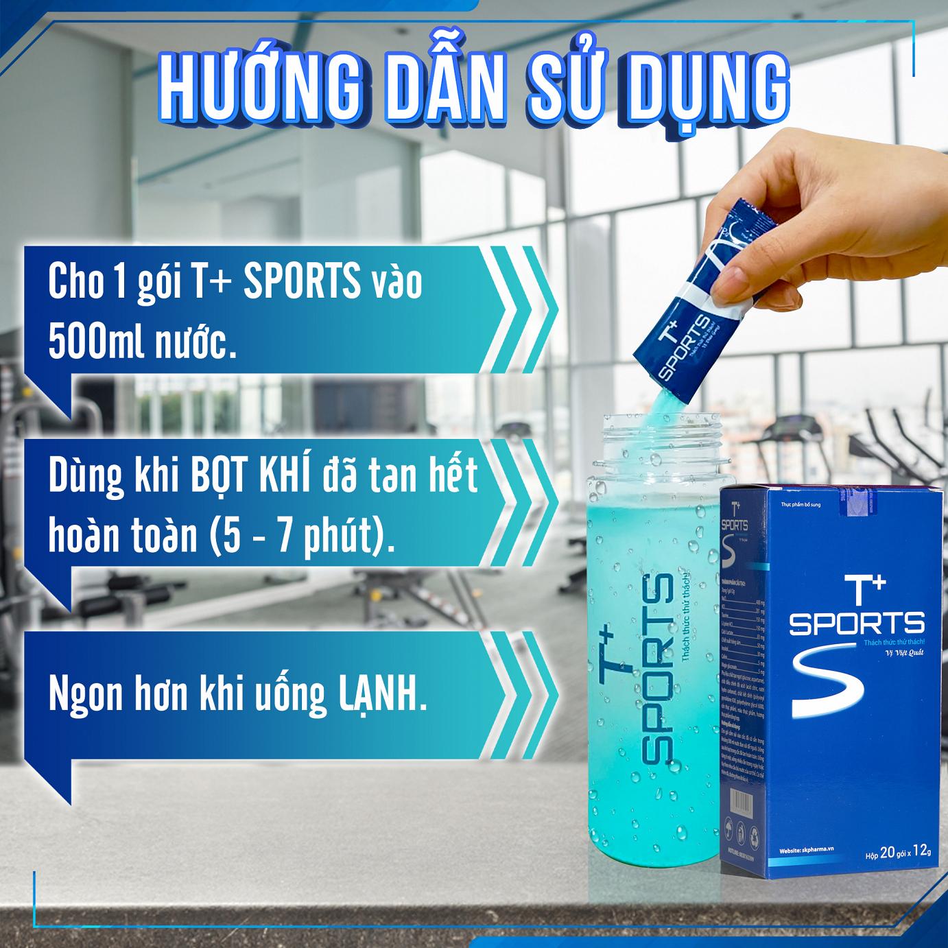 T+Sports Hộp 20 Gói thực phẩm bổ sung năng lượng bù nước bù khoáng bù điện giải tăng sức đề kháng bồi bổ cơ thể