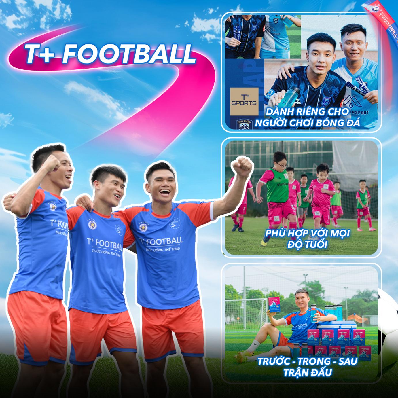 T+Football Hộp 12 Gói - Thực phẩm cho người chơi bóng đá bổ sung năng lượng bù nước bù khoáng bù điện giải tăng sức đề kháng bồi bổ cơ thể