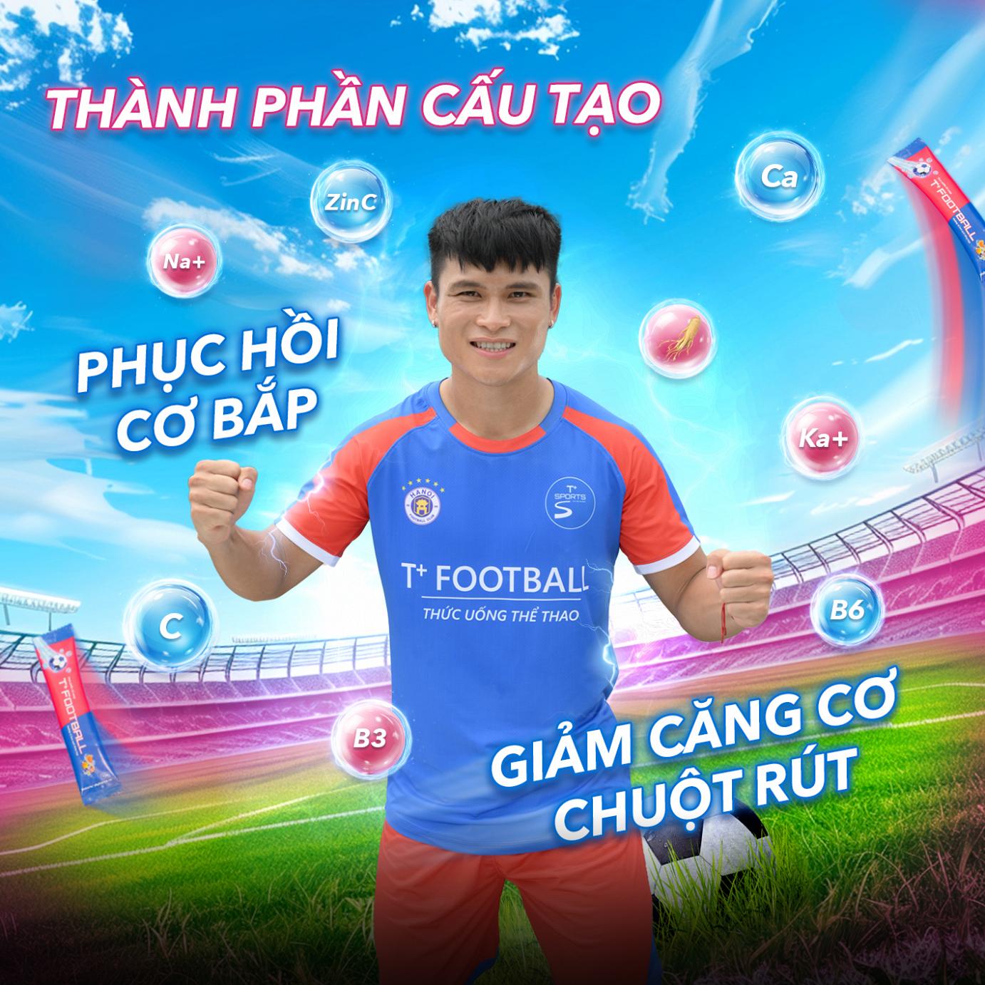 T+Football Hộp 12 Gói - Thực phẩm cho người chơi bóng đá bổ sung năng lượng bù nước bù khoáng bù điện giải tăng sức đề kháng bồi bổ cơ thể